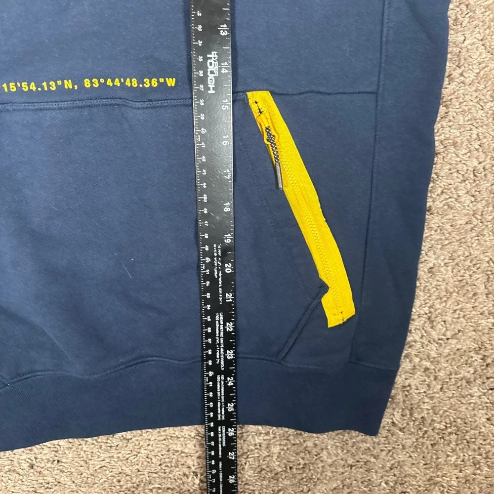 Jordan Mens Michigan Wolverines Hoodie Navy Gray Colorblock CN1583-419 Size S